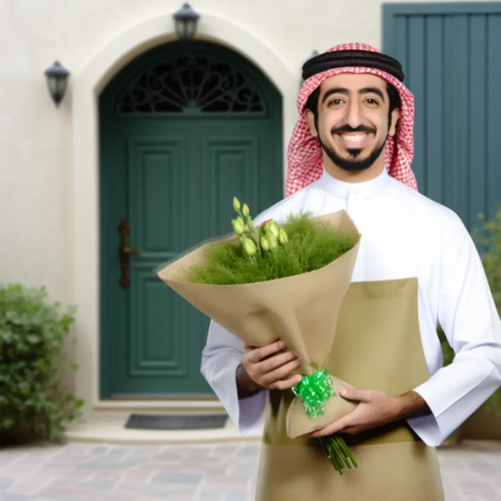 Környezetbarát csomagolásban szállított virágcsokor