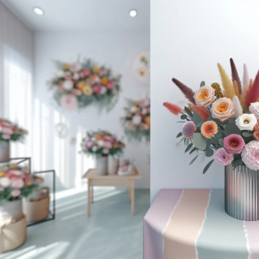 Elegáns, pasztellszínű virágcsokrok válogatása a Flower Bloom Shoop kínálatából.