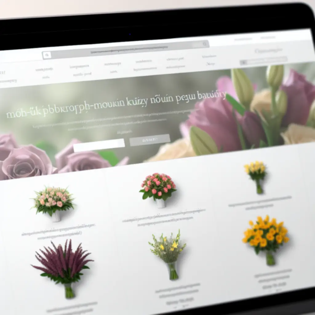 Online virágrendelési folyamat képernyőképe a Flower Bloom Shoop felületéről.