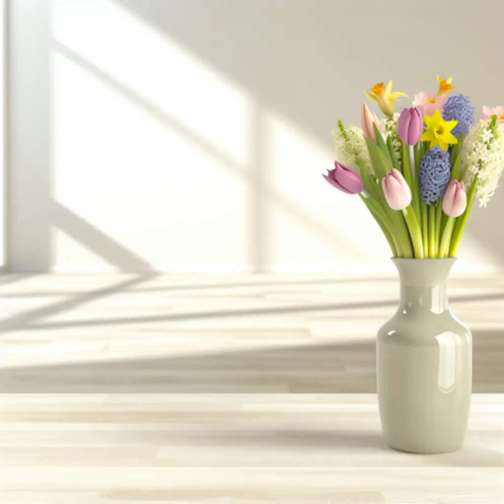 Finom pasztell színekben pompázó tavaszi szezonális virágcsokor